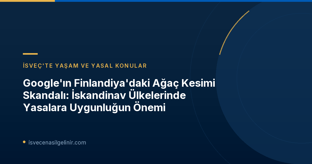 Google'ın Finlandiya'daki Ağaç Kesimi Skandalı: İskandinav Ülkelerinde Yasalara Uygunluğun Önemi