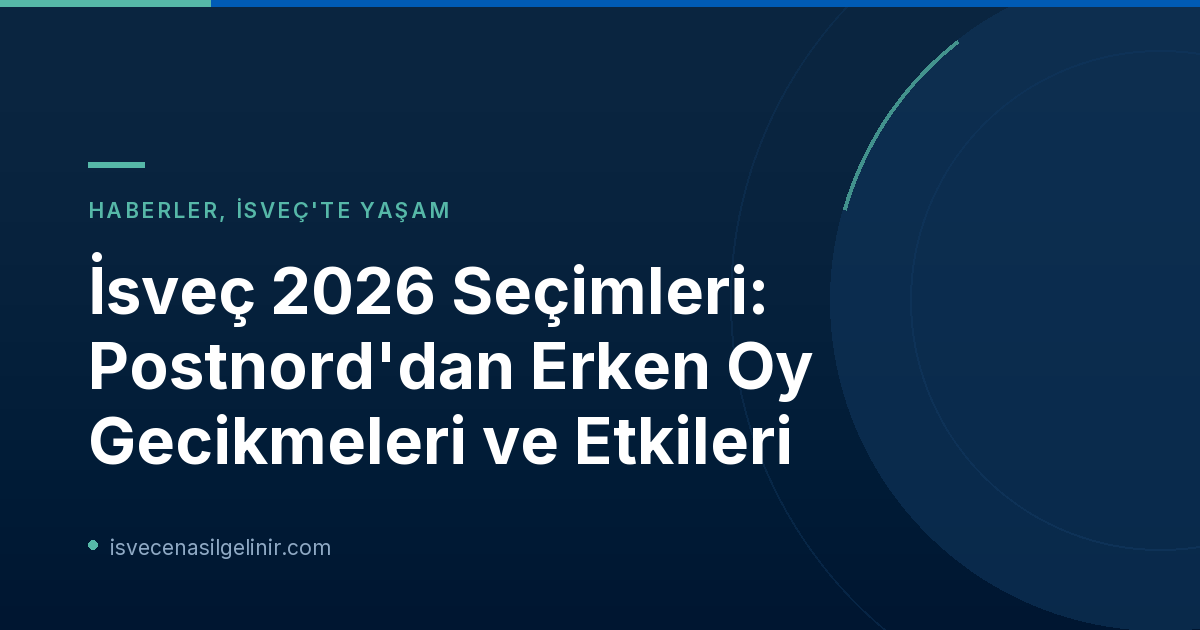 İsveç 2026 Seçimleri: Postnord'dan Erken Oy Gecikmeleri ve Etkileri