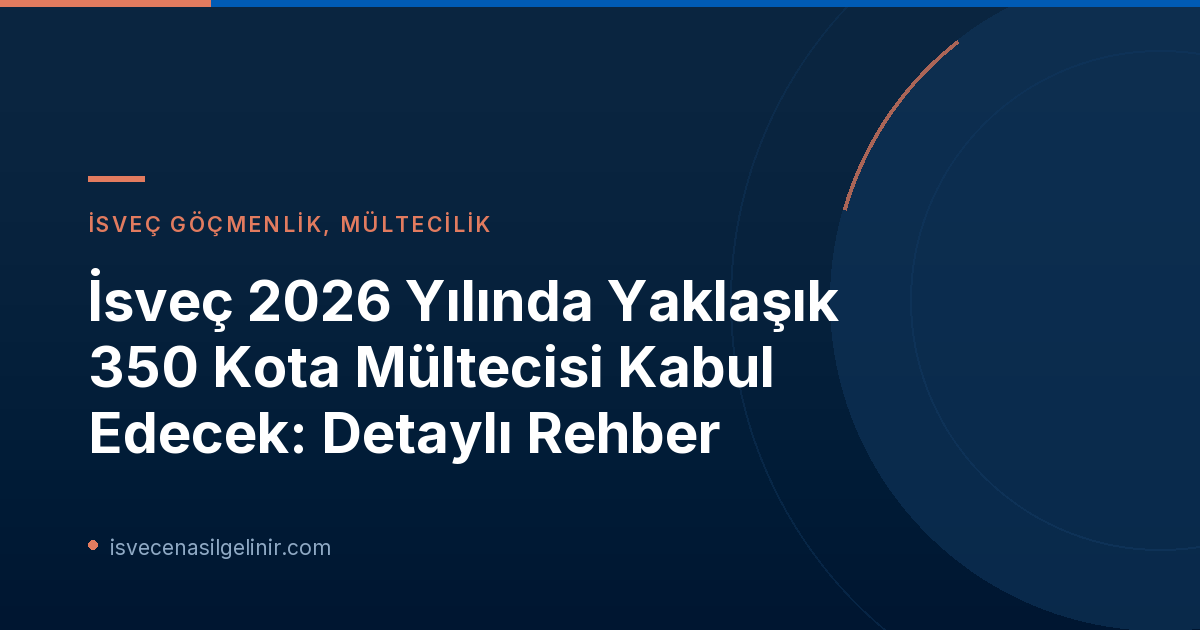 İsveç 2026 Yılında Yaklaşık 350 Kota Mültecisi Kabul Edecek: Detaylı Rehber